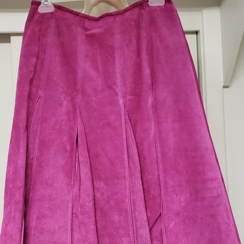 J.G. HOOK Women Pink 100% Leather skirt, 6